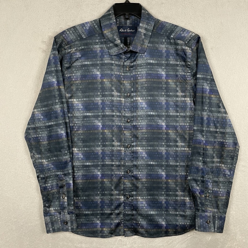 Robert Graham Shirt Mens 2XL Multicolor Square Geometric Pattern Eddington Sport